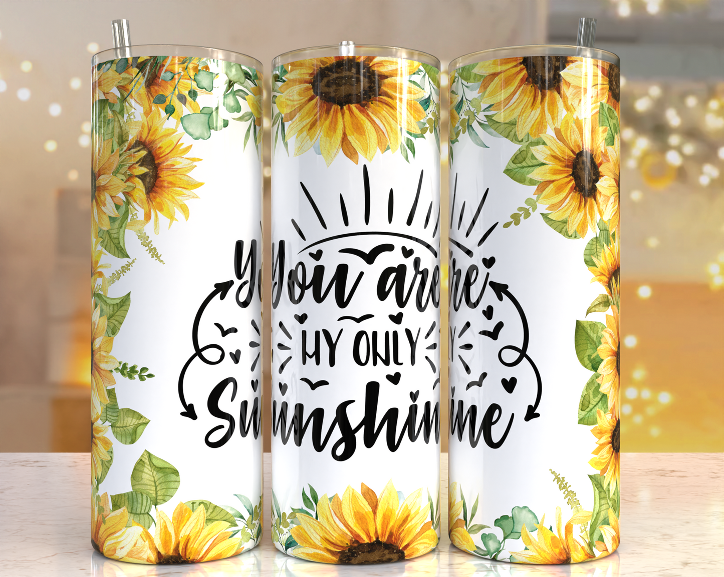 20 oz Tumbler Only Sunshine Sunflowers