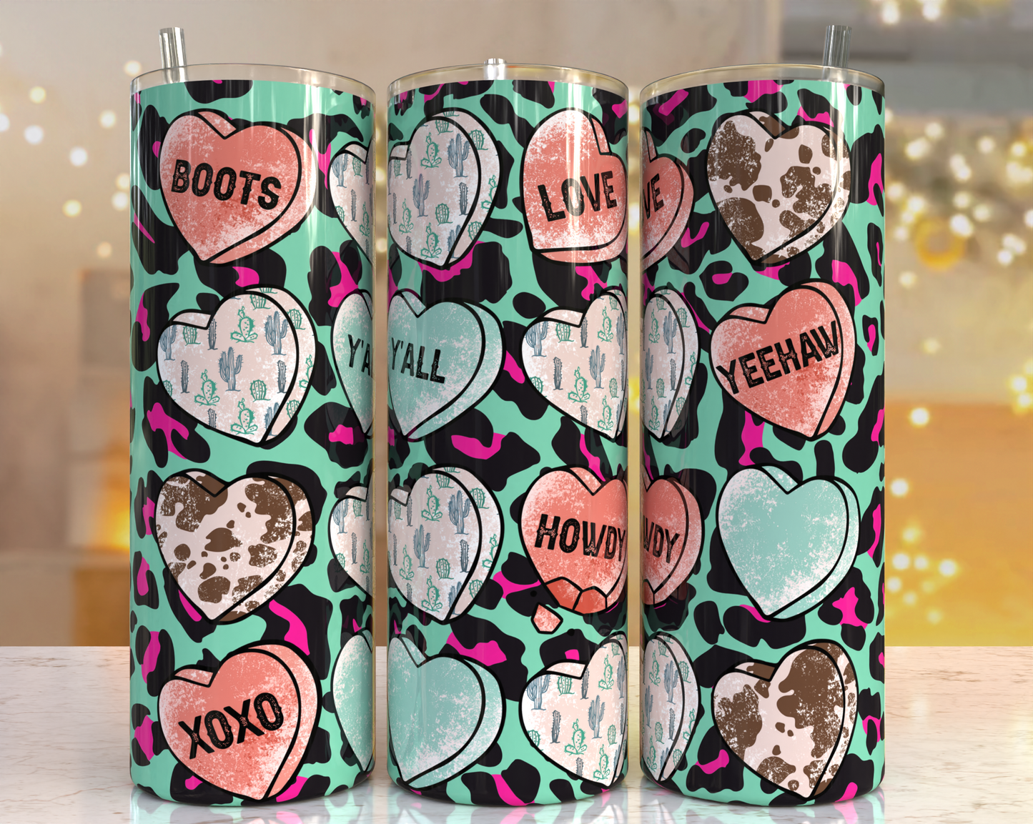 20 oz Tumbler Country Hearts