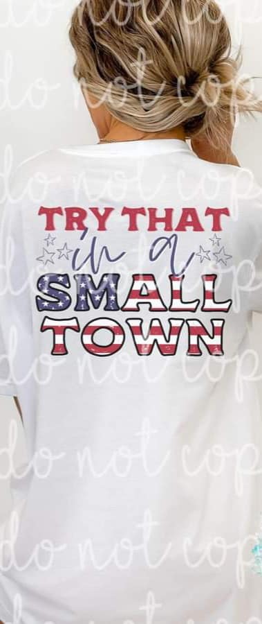 Adult T-Shirt Try That In A Small Town US Flag