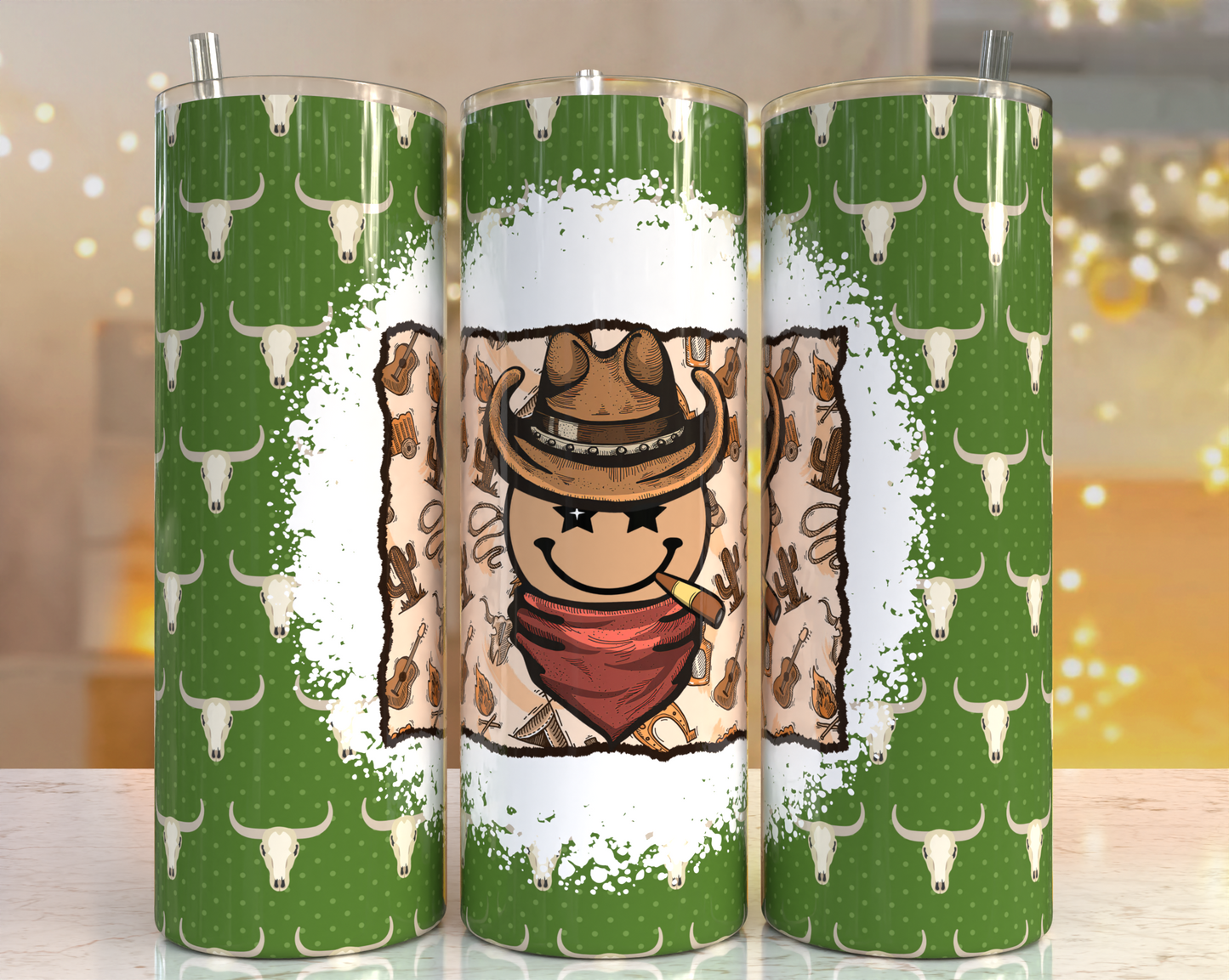 20 oz Tumbler Cowboy Emoji Cigar