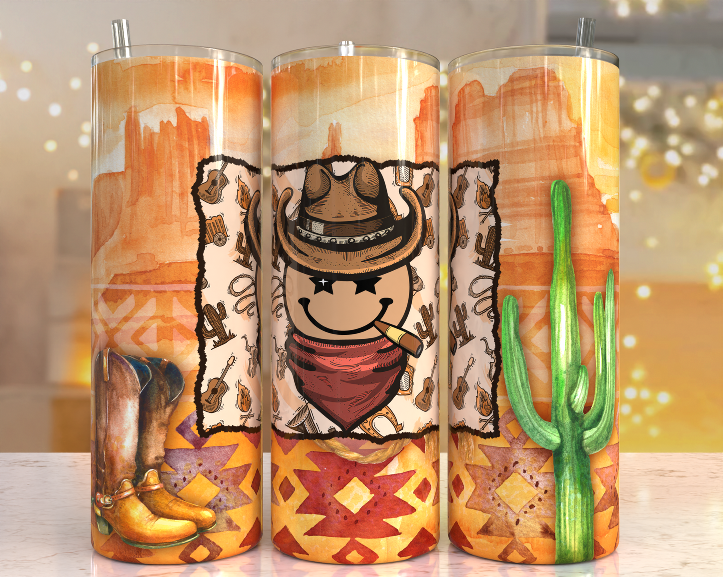 20 oz Tumbler Cowboy Emoji Cigar